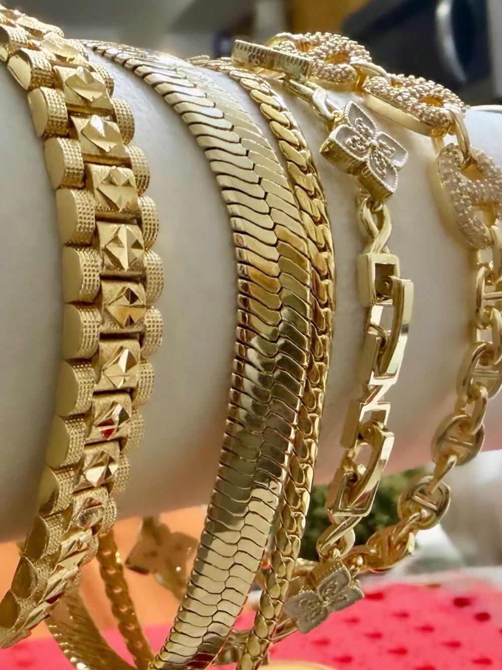 14K Gold Plated Women’s Bracelet Set - Elegant Layered Design